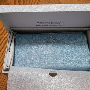 Kate Spade Frosty Sky large continential accordion zip wallet NWT